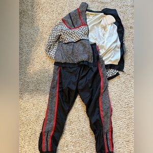 RAFAEL Black and Red Track Pants & Joggers